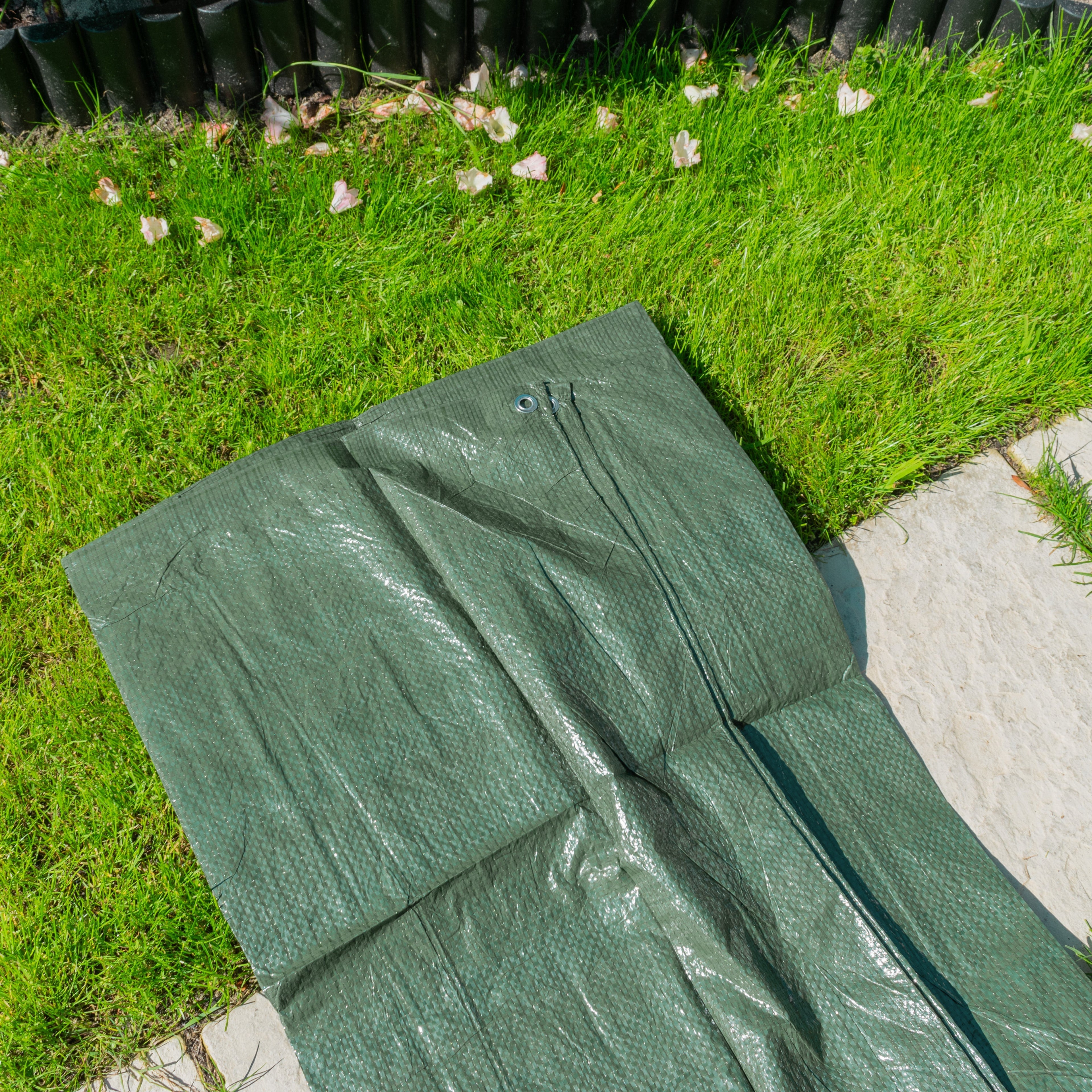 Green S-Grade Tarpaulin 1.5m x 4m Waterproof Tarpaulin Cover Reinforced Eyelets