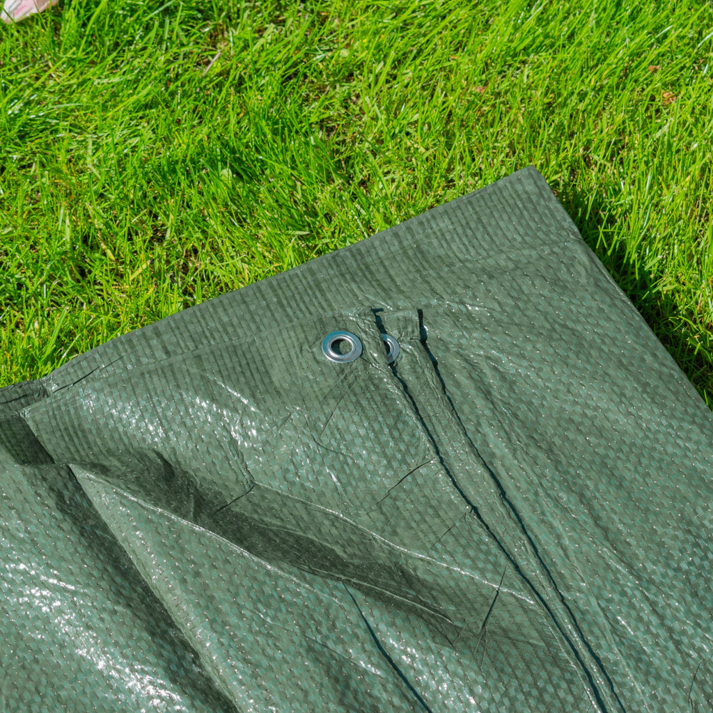 Green S-Grade Tarpaulin 1.5m x 4m Waterproof Tarpaulin Cover Reinforced Eyelets